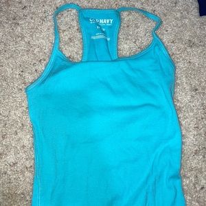 Light blue tank top with a built in bra